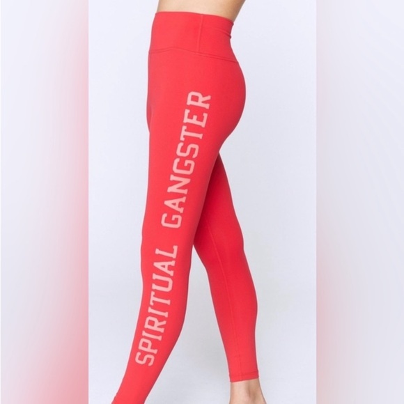 Spiritual Gangster Pants - Spiritual Gangster Red Leggings, Yoga Pants
